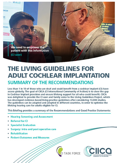 The living guidelines for adult cochlear implantation
