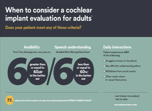 Eviden based referral criteria for cochlear implants